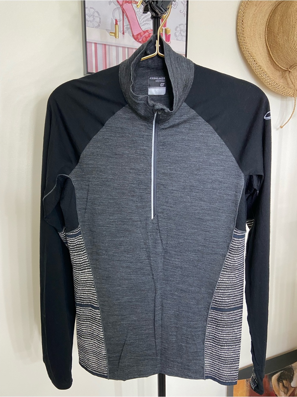 Icebreaker Women Charcoal & Black Half-Zip Sweater